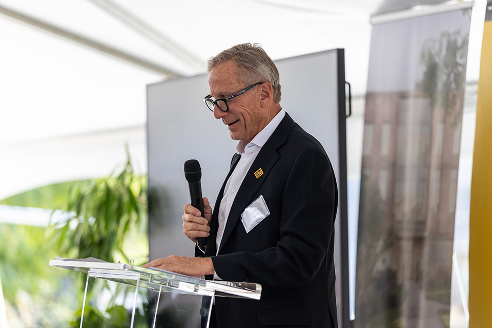 David Payne speaks at the Payne Energy Innovation groundbreaking